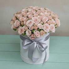 Цветочная композиция из Розы в шляпной коробке в Троицком Омской области