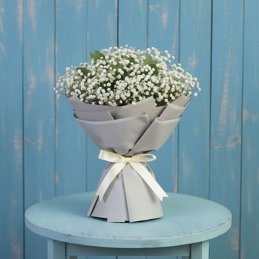 Букет цветов из: Гипсофила в Троицком Омской области