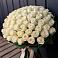 Букет 101 Белая роза Крем де ля Крем в Троицком Омской области