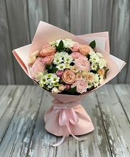 Букет цветов из:  Гвоздики, Розы и Хризантемы в Троицком Омской области