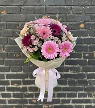Букет цветов из:  Герберы и Хризантемы в Троицком Омской области