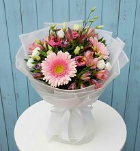 Букет цветов из:  Герберы, Альстромерии и Лизиантусы #REPLACE_PRED# Троицком Омской области