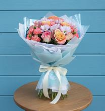 Букет цветов из:  Хризантемы и Розы в Троицком Омской области