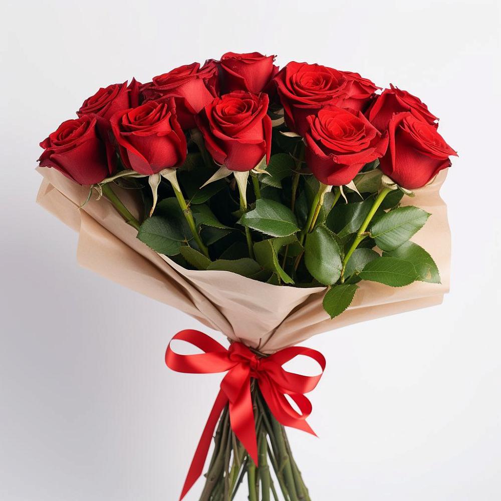 Букет 11 Красных роз Эдлесс Лав в Троицком Омской области