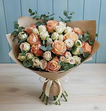 Букет цветов из:  Альстромерии и Розы #REPLACE_PRED# Троицком Омской области