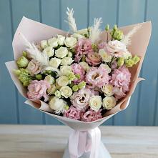 Букет цветов из:  Альстромерии и Розы в Троицком Омской области