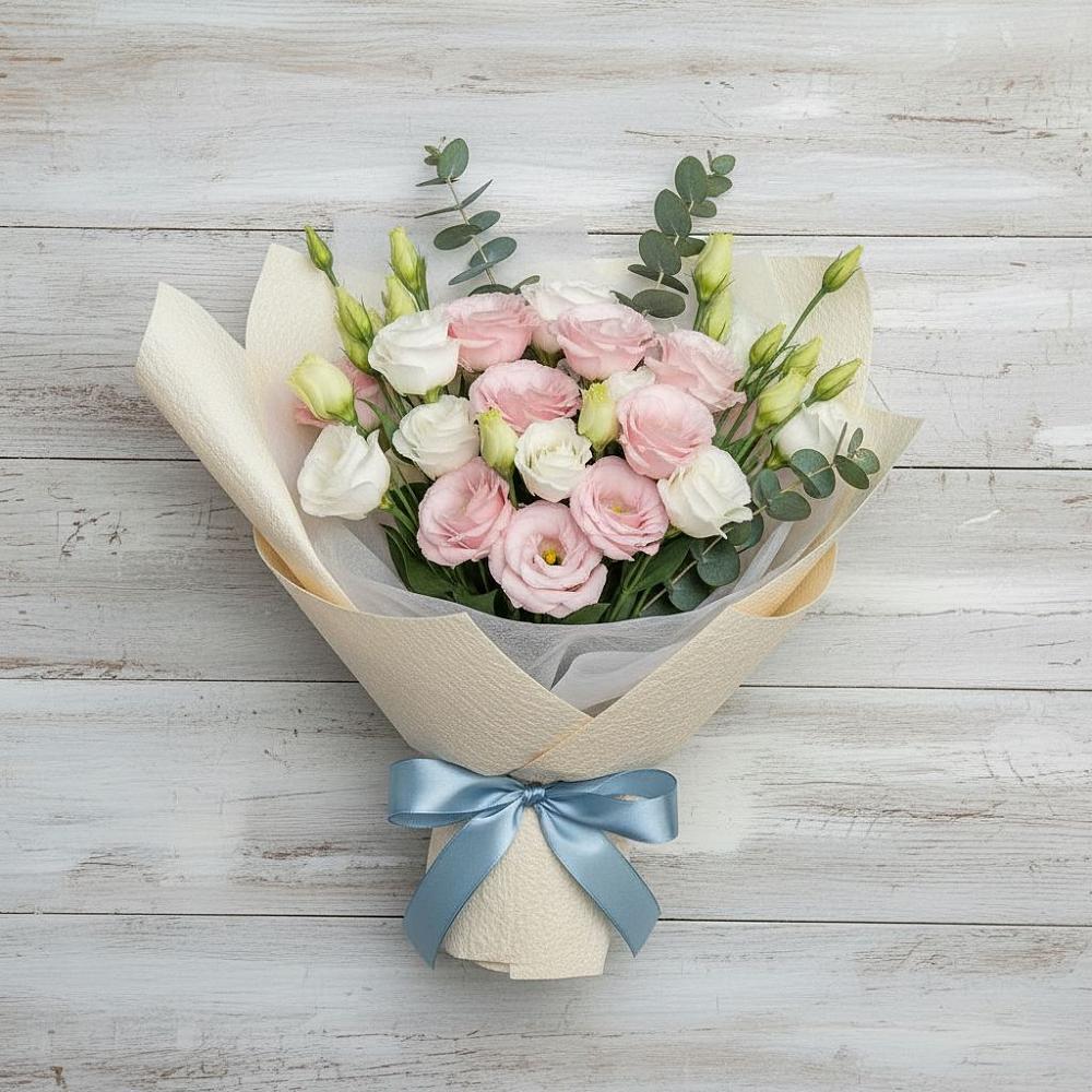 Букет цветов из: Лизиантусы в Троицком Омской области